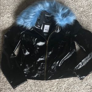 Black shiny jacket